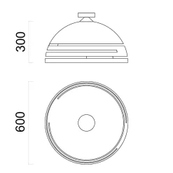 LUMICOM - CIRCUIT Plafonnier, 1XE27, max 42W, métal, bleu méditerranéen, D60cm