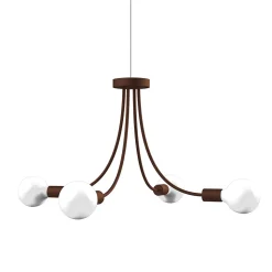 LUMICOM - CLASSIC Plafonnier, 4XE27, max 42W, métal, marron corten, D.60cm