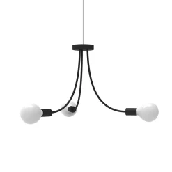 LUMICOM - CLASSIC Plafonnier, 3XE27, max 42W, métal, noir mat, D.60cm