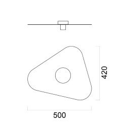 LUMICOM - CLOUD Plafonnier, 1XE27, max 42W, métal, traffic white / gold, 50x42cm