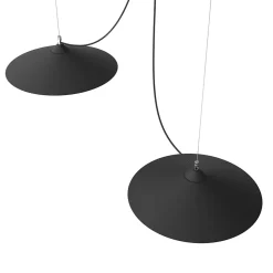 LUMICOM - COLOMBO Suspension, 2XE27, max 42W, métal, noir mat/feuille argent, D.40cm
