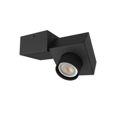 LUMICOM - CROSS Plafonnier, 1X GU10, max 42W, métal, noir mat, 20x14cm