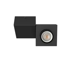 LUMICOM - CROSS Plafonnier, 1X GU10, max 42W, métal, noir mat, 20x14cm