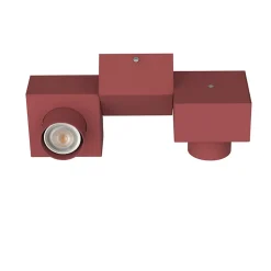 LUMICOM - CROSS Plafonnier, 2X GU10, max 33W, métal, rouge cowhide, 30x17cm