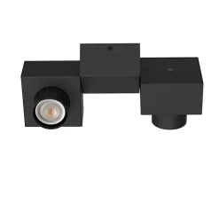 LUMICOM - CROSS Plafonnier, 2X GU10, max 42W, métal, noir mat, 30x17cm