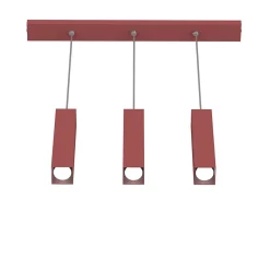 LUMICOM - CUBE Sospensione, 3X GU10, max 33W, metallo, rosso cowhide, L70cm x H30cm