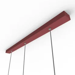 LUMICOM - CUBE Sospensione, 3X GU10, max 33W, metallo, rosso cowhide, L70cm x H30cm