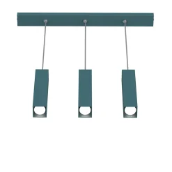 LUMICOM - CUBE Sospensione, 3X GU10, max 33W, metallo, blu mediterraneo, L70cm x H30cm