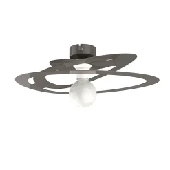 LUMICOM - DILATE Plafonnier, 1X E27, max 42W, métal, gris tourterelle brillant, D.40cm