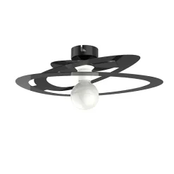 LUMICOM - DILATE Plafonnier, 1X E27, max 42W, métal, noir brillant, D.60cm