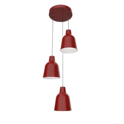 LUMICOM - DONG COMPO Suspension, 3X E27, max 42W, métal, rouge brillant/blanc, D.35cm