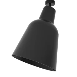 LUMICOM - DONG Plafonnier, 1X E27, max 42W, métal, noir brillant, D.33cm