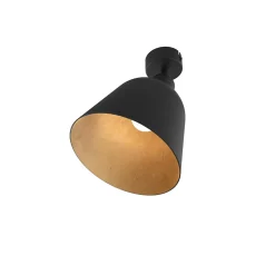 LUMICOM - DONG Plafonnier, 1X E27, max 42W, métal, feuille d'or/noir, D.16cm