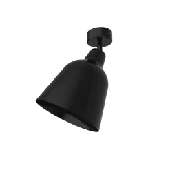 LUMICOM - DONG Plafonnier, 1X E27, max 42W, métal, noir brillant, D.16cm