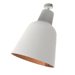 LUMICOM - DONG Plafonnier, 1X E27, max 42W, métal, feuille d'argent/blanc, D.16cm