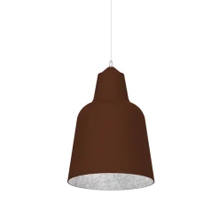 LUMICOM - DONG Suspension, 1X E27, max 42W, métal, corten/feuille argent, D.40cm