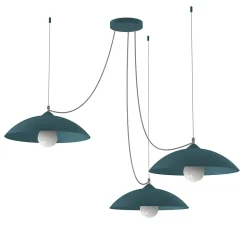 LUMICOM - DREAM Suspension, 3X E27, max 42W, métal, bleu méditerranéen/blanc, D.40cm