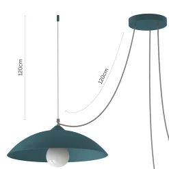 LUMICOM - DREAM Suspension, 3X E27, max 42W, métal, bleu méditerranéen/blanc, D.40cm