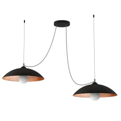 LUMICOM - DREAM Suspension, 2X E27, max 42W, métal, noir mat/feuille cuivre, D.40cm