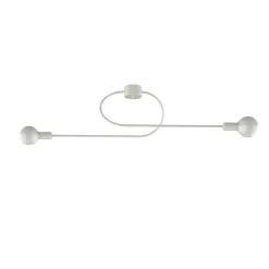 LUMICOM - DUETTO Plafonnier, 2xE27, max 42W, métal, blanc brillant, L.100cm
