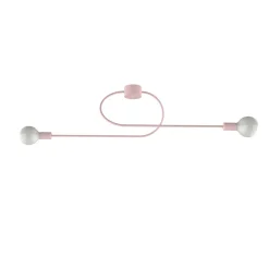 LUMICOM - DUETTO Plafonnier, 2xE27, max 42W, métal, rose, L.100cm