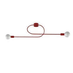 LUMICOM - DUETTO Plafonnier, 2xE27, max 42W, métal, rouge brillant, L.100cm