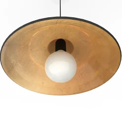 LUMICOM - DUNA Suspension, 1XE27, max 42W, métal, noir mat/feuille d'or, D.35cm