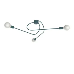 LUMICOM - ELICA Plafonnier, 3X E27, max 42W, métal, bleu méditerranéen, D.80cm