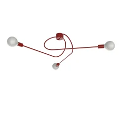 LUMICOM - ELICA Plafonnier, 3xE27, max 42W, métal, rouge brillant, L.80cm