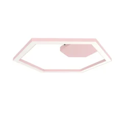 LUMICOM - ESAGONO 1X Plafonnier, STRIP LED, 34W/m, 3000K, métal, rose, D.60cm