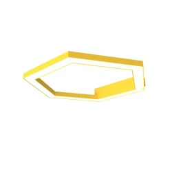 LUMICOM - ESAGONO 1X Plafonnier, STRIP LED, 22W/m, 3000K, métal, jaune, D.40cm