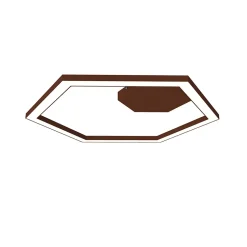 LUMICOM - ESAGONO 1X Plafonnier, STRIP LED, 34W/m, 4000K, métal, corten, D.60cm