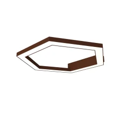 LUMICOM - ESAGONO 1X Plafonnier, STRIP LED, 22W/m, 4000K, métal, corten, D.40cm