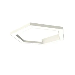 LUMICOM - ESAGONO 1X Plafonnier, STRIP LED, 22W/m, 3000K, métal, blanc brillant, D.40cm