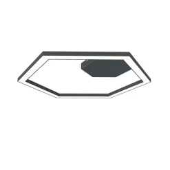 LUMICOM - ESAGONO 1X Plafonnier, STRIP LED, 34W/m, 3000K, métal, anthracite, D.60cm