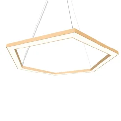 LUMICOM - ESAGONO 1X Suspension, STRIP LED, 34W/m, 4000K, métal, anodic gold, D.90cm