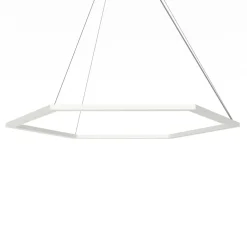 LUMICOM - ESAGONO 1X Suspension, STRIP LED, 52W/m, 3000K, métal, blanc, D.90cm