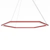 LUMICOM - ESAGONO 1X Suspension, STRIP LED, 52W/m, 4000K, métal, rouge brillant, D.90cm