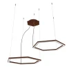 LUMICOM - ESAGONO 2X Suspension décalé, STRIP LED, 34W/m, 4000K, métal, corten, 60cm