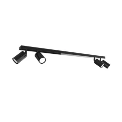 LUMICOM - FLECK Plafonnier, 4x GU10, max 33W, métal, noir brillant, D.6cm