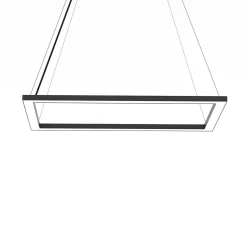 LUMICOM - FLOOR Suspension, STRIP LED, 38W/m, 3000K, métal, noir, 40x60cm