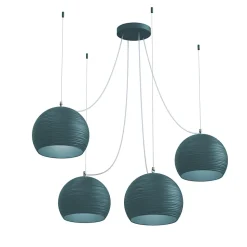 LUMICOM - FOCUS COMPO Suspension, 4X E27, max 42W, métal, bleu méditerranéen, D.25cm