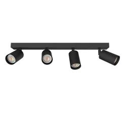 LUMICOM - FORM L Plafonnier, 4X GU10, max 33W, métal, noir mat, L.60cm