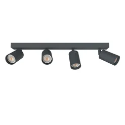 LUMICOM - FORM L Plafonnier, 4X GU10, max 33W, métal, gris anthracite, L.60cm