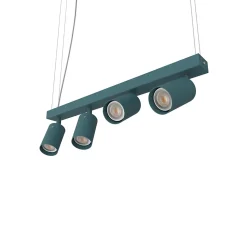 LUMICOM - FORM L Suspension, 4X GU10, max 33W, métal, bleu méditerranéen, L.60cm