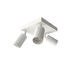 LUMICOM - FORM Q Plafonnier, 3X GU10, max 33W, métal, blanc mat, 30x30cm