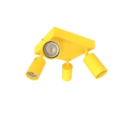 LUMICOM - FORM Q Plafonnier, 4X GU10, max 33W, métal, jaune, 30x30cm