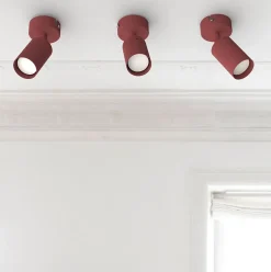 LUMICOM - FORM S Plafonnier, 1X GU10, max 33W, métal, rouge cowhide, D.6cm