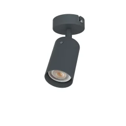 LUMICOM - FORM S Plafonnier, 1X GU10, max 33W, métal, anthracite gris, D.6cm