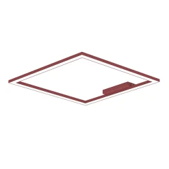 LUMICOM - FRAME Plafonnier, STRIP LED, 46W/m, 3000K, métal, rouge cowhide, L60cm
